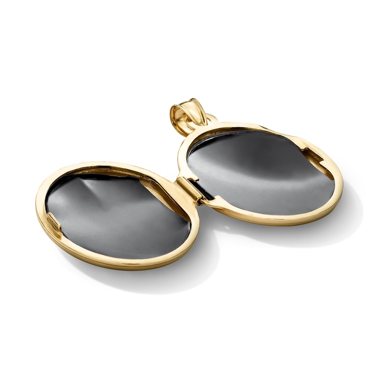 Main Image 3 of 10K Hollow Gold Bonded Starburst Two-Tone Locket Necklace Charm