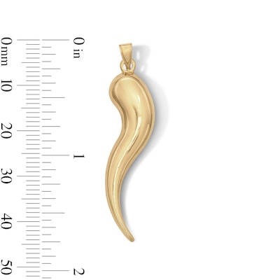 10K Hollow Gold Bonded Italian Horn Necklace Charm