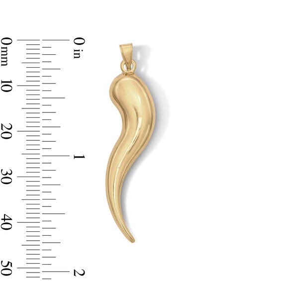 10K Hollow Gold Bonded Italian Horn Necklace Charm