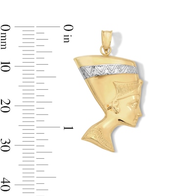 10K Hollow Gold Bonded Nefertiti Two-Tone Necklace Charm