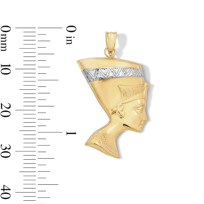Main Image 2 of 10K Hollow Gold Bonded Nefertiti Two-Tone Necklace Charm