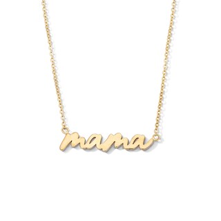 10K Gold Bonded "Mama" Script Necklace - 16" + 2”
