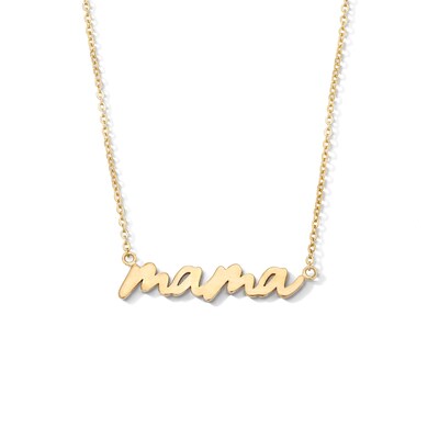 10K Gold Bonded "Mama" Script Necklace - 16" + 2”