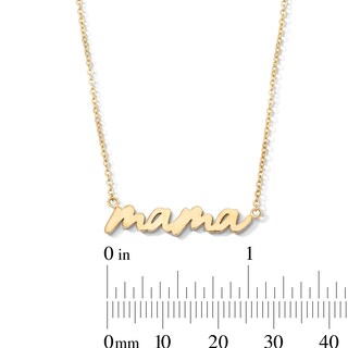 10K Gold Bonded "Mama" Script Necklace - 16" + 2”