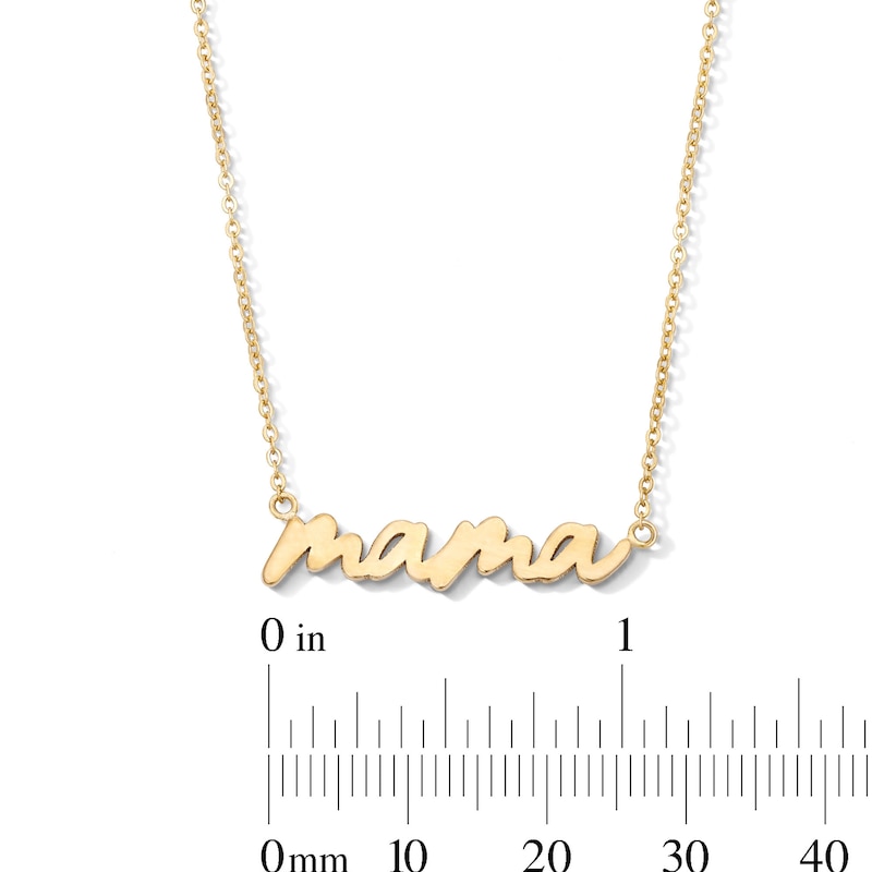 Main Image 2 of 10K Gold Bonded "Mama" Script Necklace - 16" + 2”
