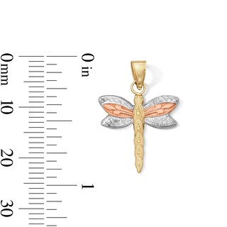 10K Gold Bonded Dragonfly Tri-Tone Charm