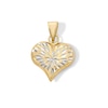 Thumbnail Image 1 of 10K Hollow Gold Bonded Starburst Heart Necklace Charm