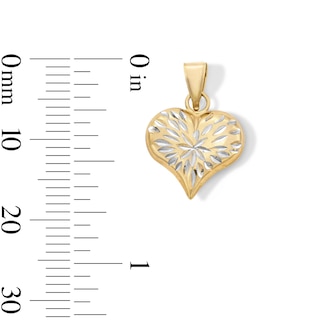 10K Hollow Gold Bonded Starburst Heart Necklace Charm