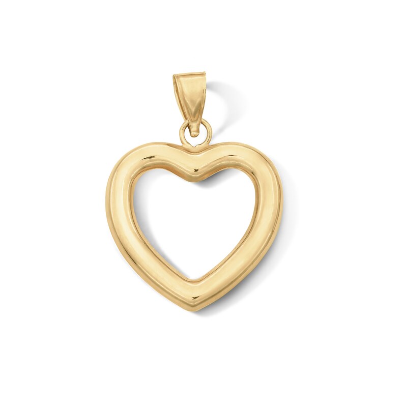 Main Image 1 of 10K Gold Bonded Heart Outline Necklace Charm