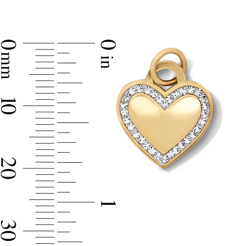 Main Image 2 of 10K Hollow Gold Bonded Resin Crystal Heart Necklace Charm