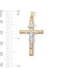 Thumbnail Image 2 of 10K Hollow Gold Bonded "INRI" Crucifix Cross Two-Tone Necklace Charm