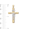 Thumbnail Image 2 of 10K Hollow Gold Bonded Crystal Crucifix Cross Two-Tone Necklace Charm