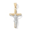 Thumbnail Image 1 of 10K Hollow Gold Bonded Two-Tone Crucifix Cross Necklace Charm