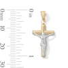 Thumbnail Image 2 of 10K Hollow Gold Bonded Two-Tone Crucifix Cross Necklace Charm
