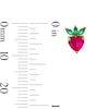 Thumbnail Image 3 of 10K Solid Gold Lab-Created Ruby and CZ Strawberry Studs