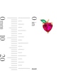 Thumbnail Image 3 of 10K Solid Gold Lab-Created Ruby and CZ Apple Studs