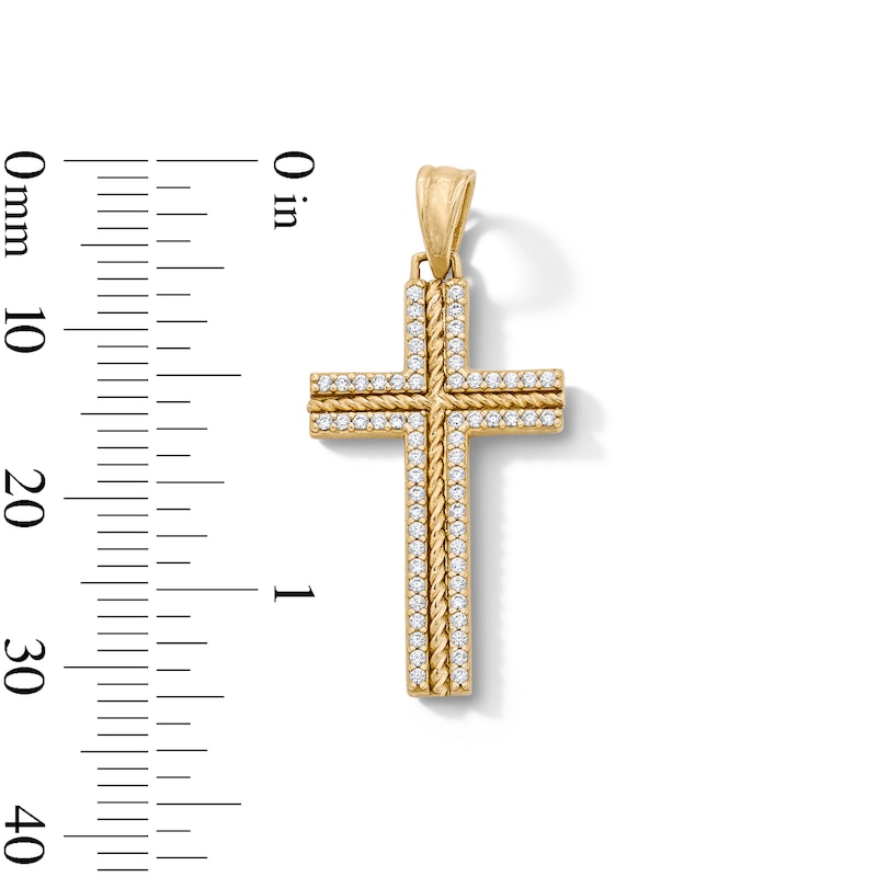 Main Image 2 of 14K Gold Plated CZ Cross Necklace Charm