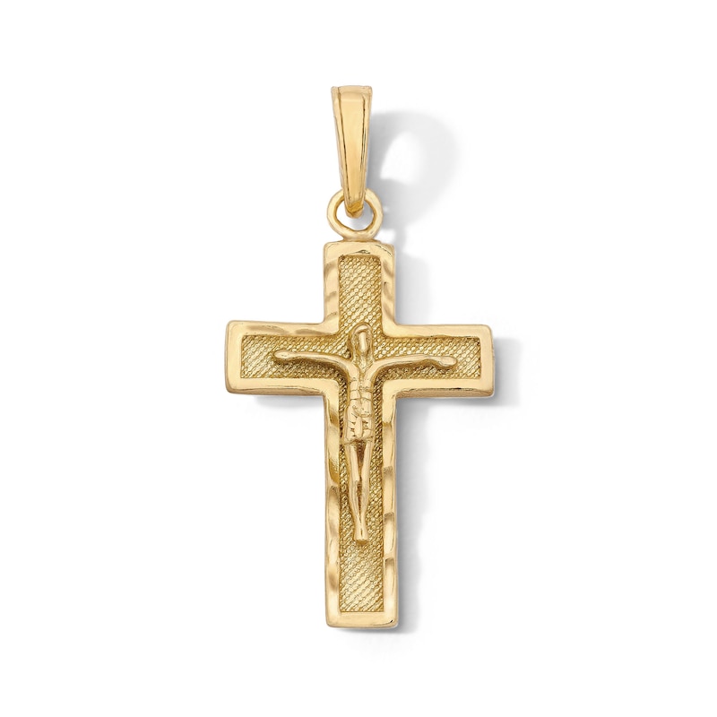 Main Image 1 of 14K Gold Plated Textured Crucifix Cross Charm