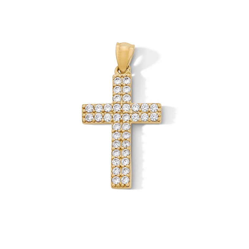 Main Image 1 of 14K Gold Plated CZ Cross Necklace Charm