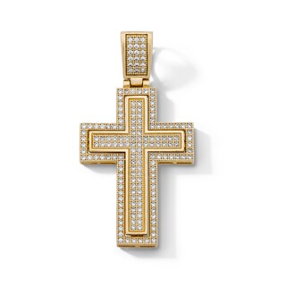 14K Gold Plated CZ Pavé Cross Necklace Charm