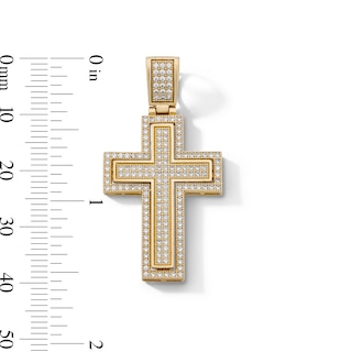 14K Gold Plated CZ Pavé Cross Necklace Charm