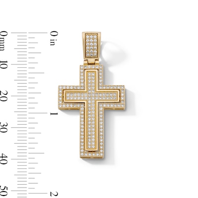 14K Gold Plated CZ Pavé Cross Necklace Charm