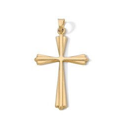 14K Gold Plated Flared Cross Necklace Charm