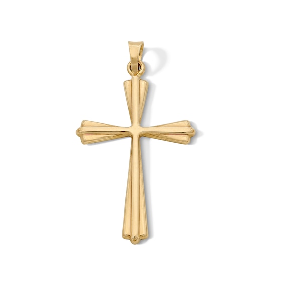 14K Gold Plated Flared Cross Necklace Charm