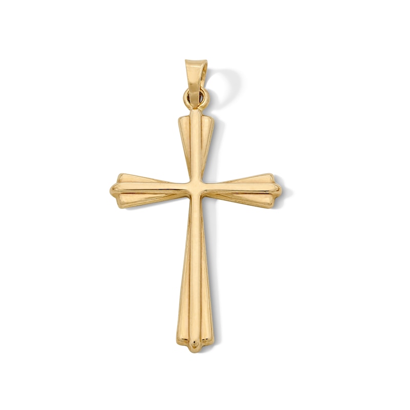 Main Image 1 of 14K Gold Plated Flared Cross Necklace Charm