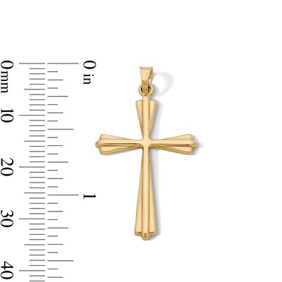 14K Gold Plated Flared Cross Necklace Charm