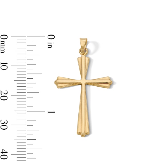14K Gold Plated Flared Cross Necklace Charm