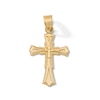 14K Gold Plated Textured Cross Necklace Charm