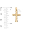 14K Gold Plated Textured Cross Necklace Charm
