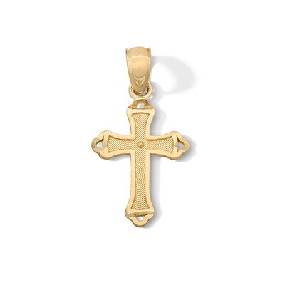 14K Gold Plated Budded End Cross Charm