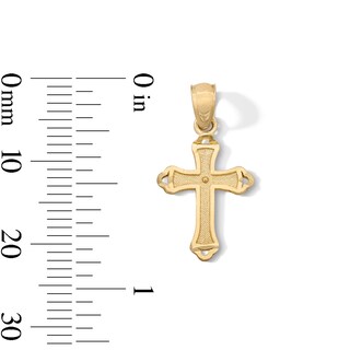 14K Gold Plated Budded End Cross Charm