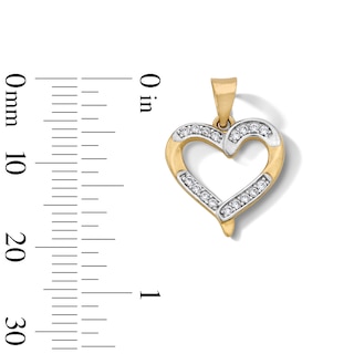 14K Gold Plated CZ Heart Necklace Charm