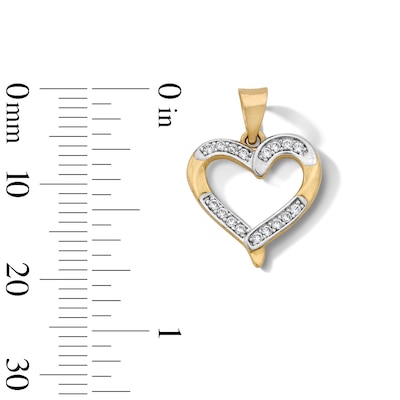 14K Gold Plated CZ Heart Necklace Charm