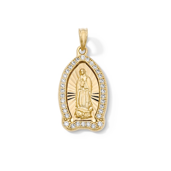 14K Gold Plated CZ Our Lady of Guadalupe Charm