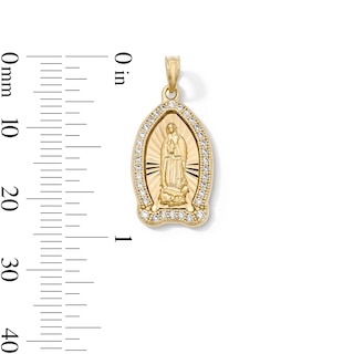 14K Gold Plated CZ Our Lady of Guadalupe Charm