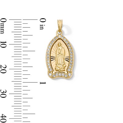 14K Gold Plated CZ Our Lady of Guadalupe Charm