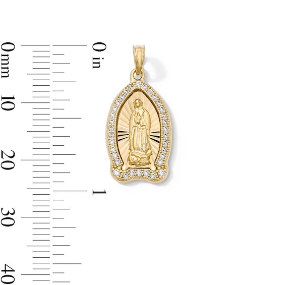 14K Gold Plated CZ Our Lady of Guadalupe Charm