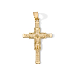 14K Gold Plated Beaded Crucifix Necklace Charm