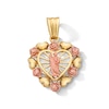 Thumbnail Image 1 of 14K Gold Plated St. Jude Rose Heart Two-Tone Necklace Charm