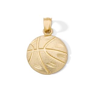 14K Gold Plated Diamond-Cut Basketball Charm