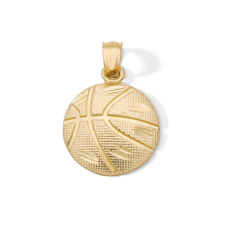 14K Gold Plated Diamond-Cut Basketball Charm