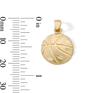 14K Gold Plated Diamond-Cut Basketball Charm
