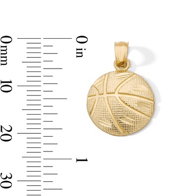 14K Gold Plated Diamond-Cut Basketball Charm