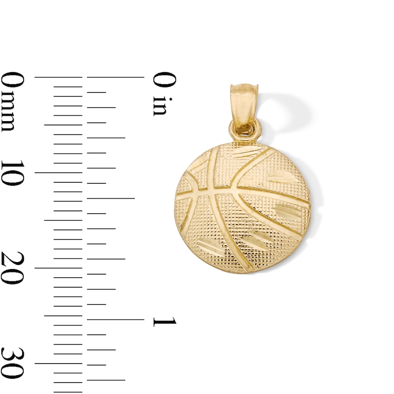 14K Gold Plated Diamond-Cut Basketball Charm