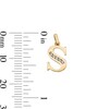 14K Yellow Gold Plate CZ Initial “S” Charm