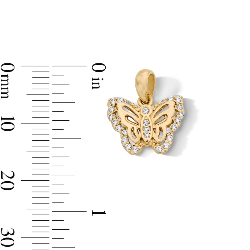 Main Image 2 of 14K Gold Plated CZ Butterfly Charm
